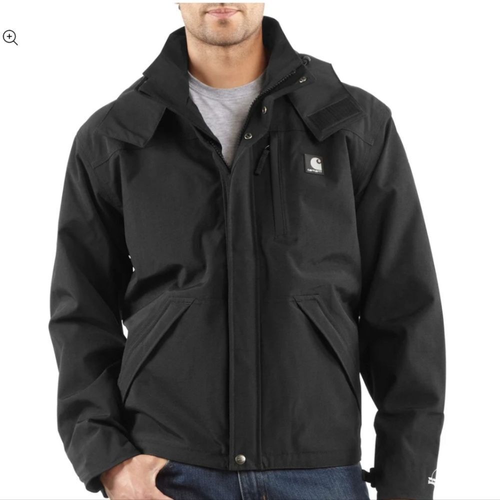 Carhartt Shoreline Waterproof Breathable Jacket Black No Hood Size 2XL
